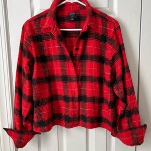 Preowned J.CREW WOMEN’s CROPPED FLANNEL GARÇON SHIRT Size 10 $30